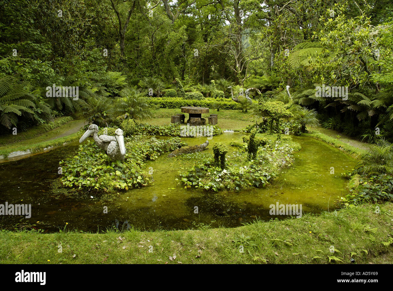 Tierische topiary Garten und Picknick-Bereich in Terra Nostra Gärten Furnas Sao Miguel Island Azoren Stockfoto