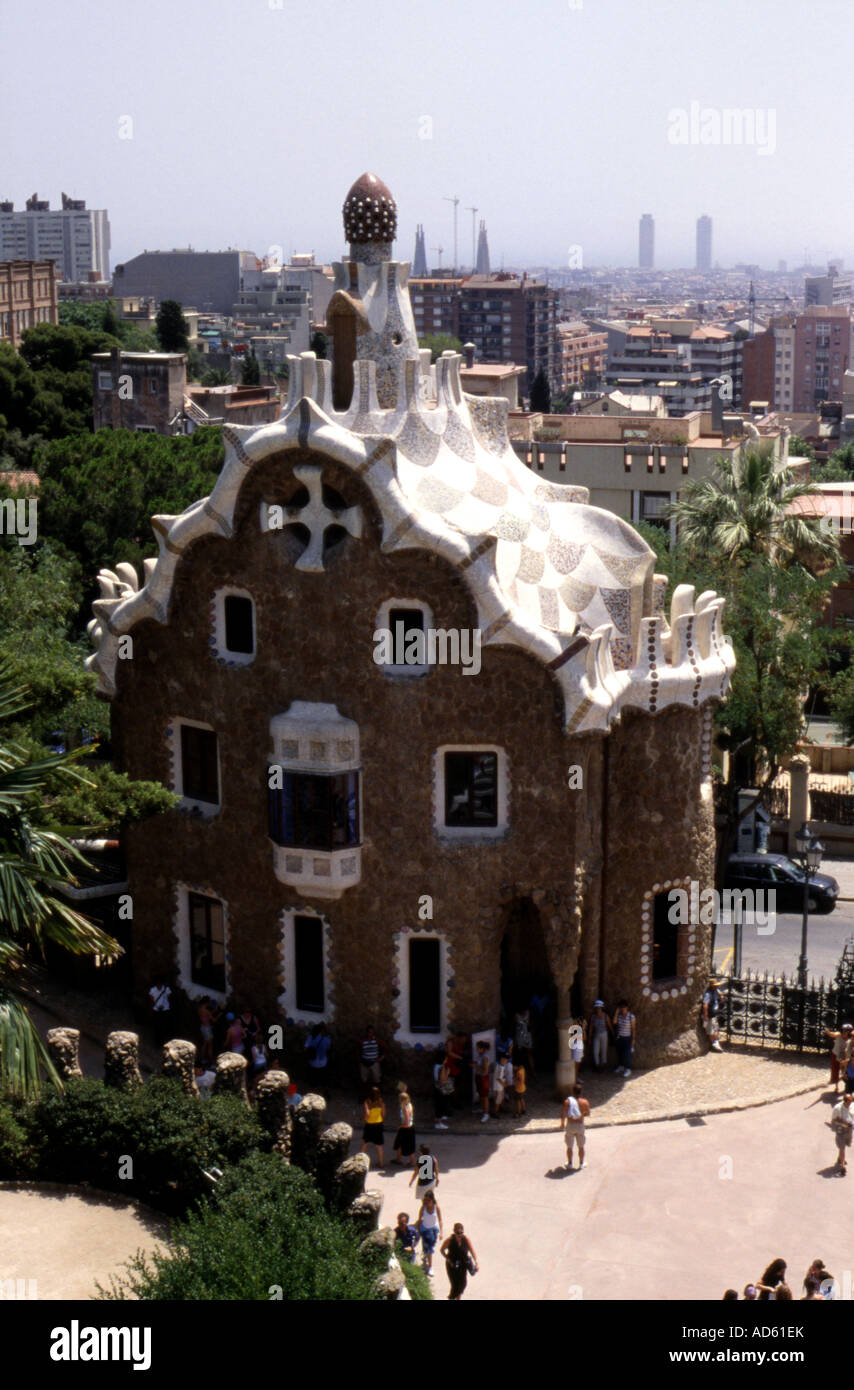 Parc Güell Gaudí in Barcelona Spanien Stockfoto