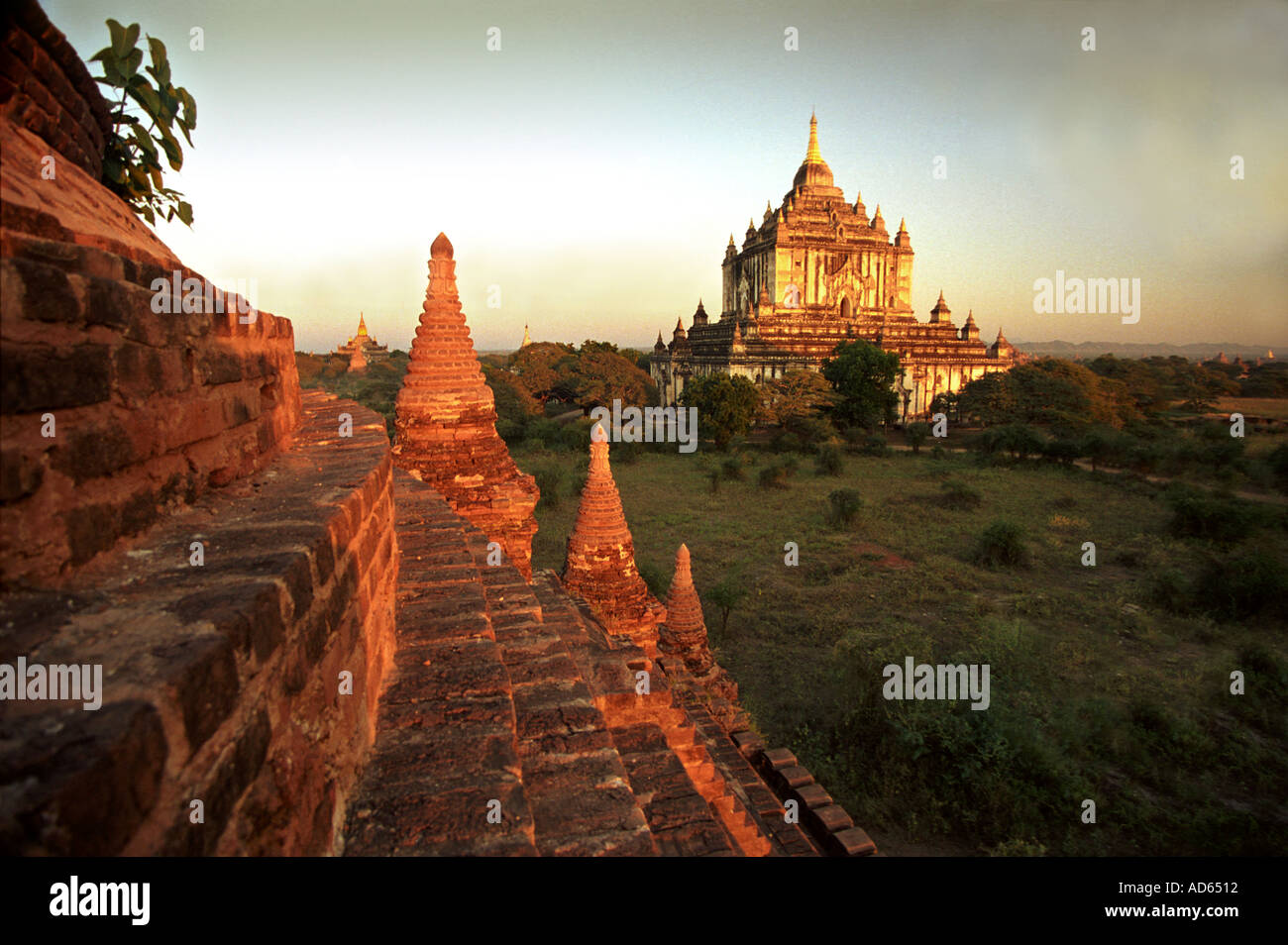 Burma der Welt Fragen, Ebenen von Bagan oder Heide und seinen Tausenden von buddhistischen Tempeln einmal bilden eine kolossale Stadt ca. 1000 Stockfoto