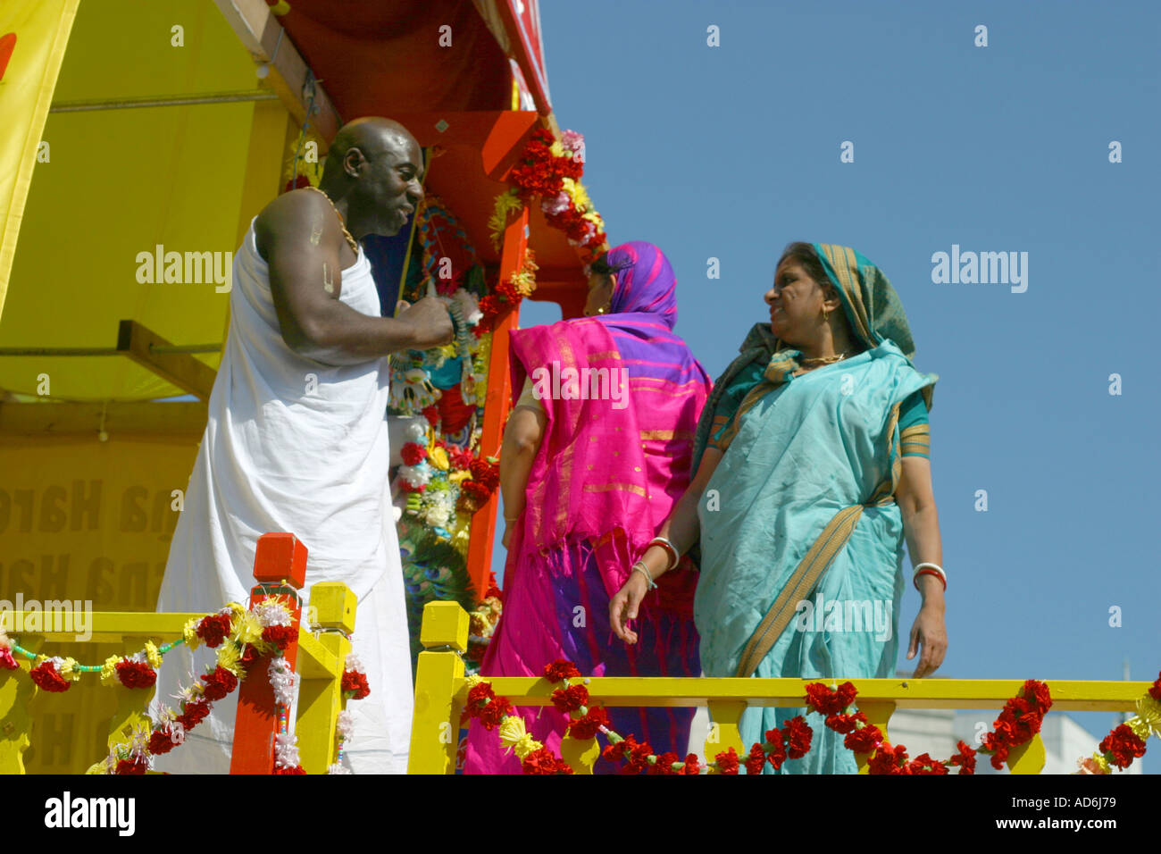 Hare-Krishna-Sekte Zeremonie, Festzug Stockfoto