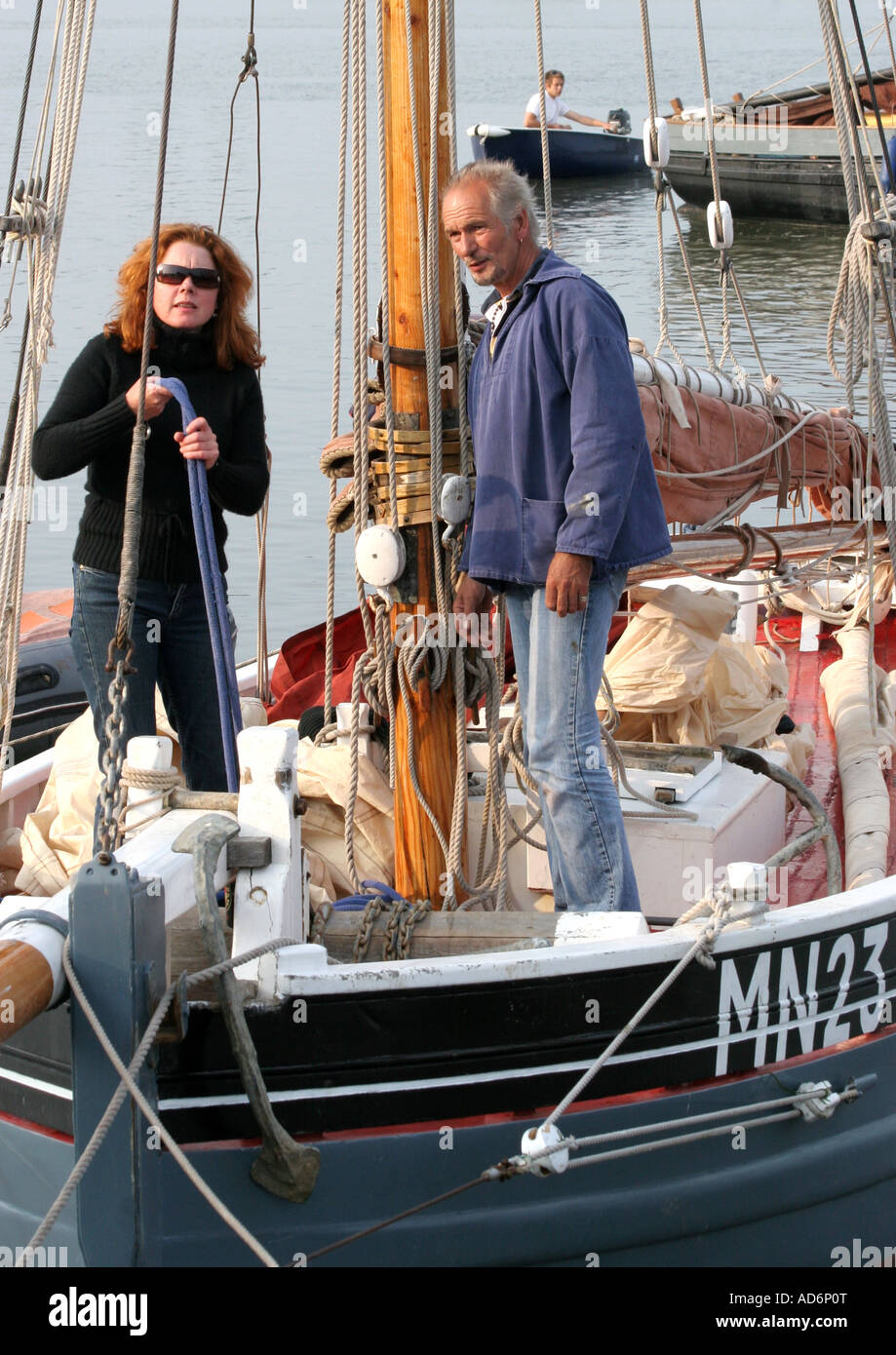 Skipper und Crew von Oyster Smack MN23 Stockfoto