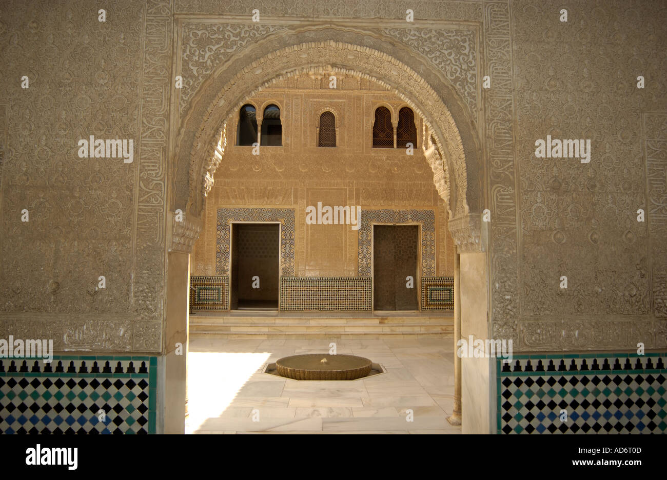 Der Patio del Mexuar, Palacios Nazaries La Alhambra Granada Andalusien, Südspanien Stockfoto