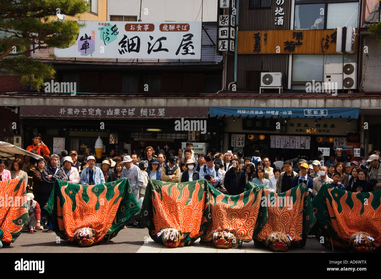 Japan Honshu Insel Gifu-Präfektur Takayama City Herbstfestival Prozession in Tracht Stockfoto