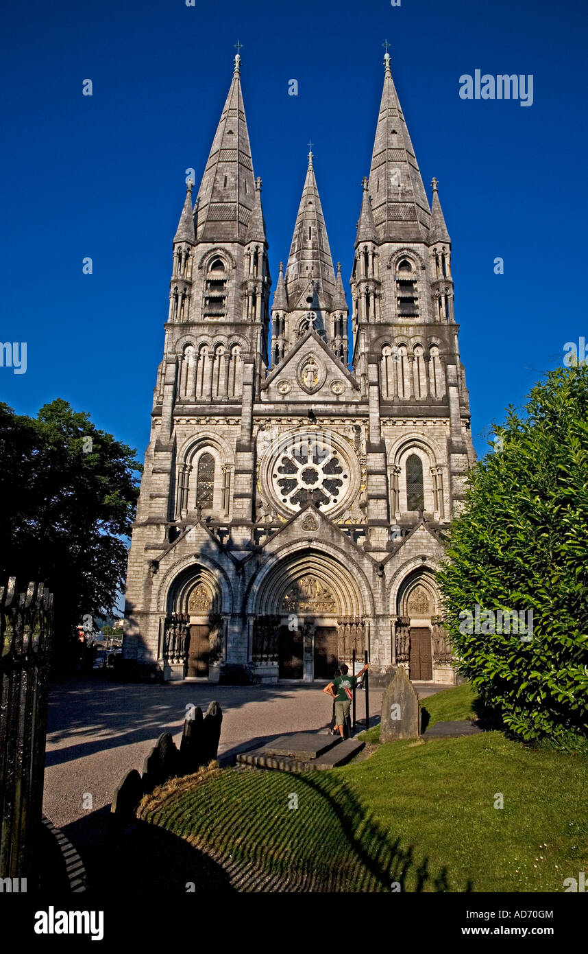 Der Haupteingang zum 19. Jahrhundert St Fin Barre Kathedrale, Stadt Cork, County Cork, Irland Stockfoto