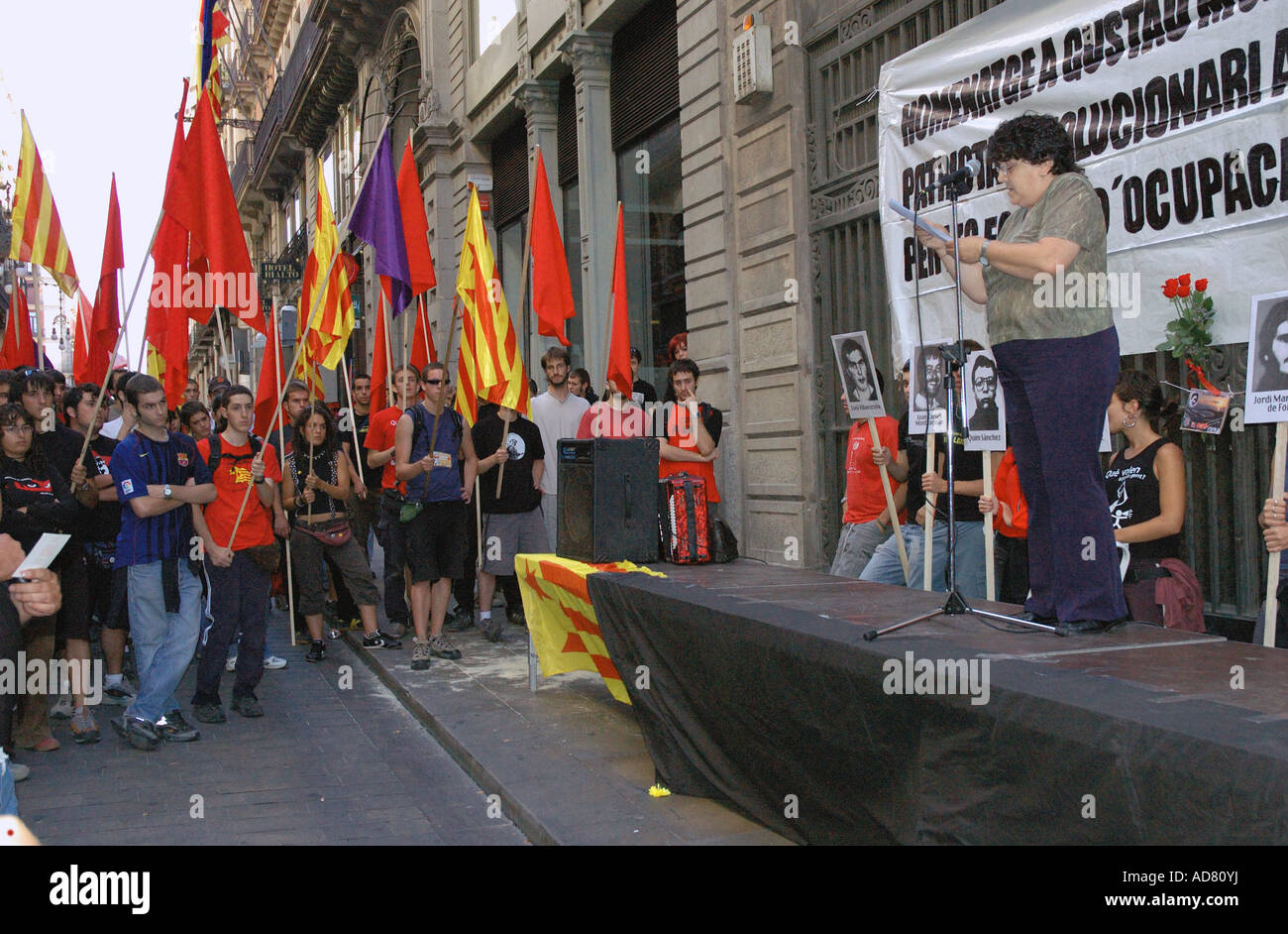 Demonstration der jungen katalanischen Fans Barcelona Barça Katalonien Katalonien Katalonien Costa Brava España Spanien Europa Stockfoto