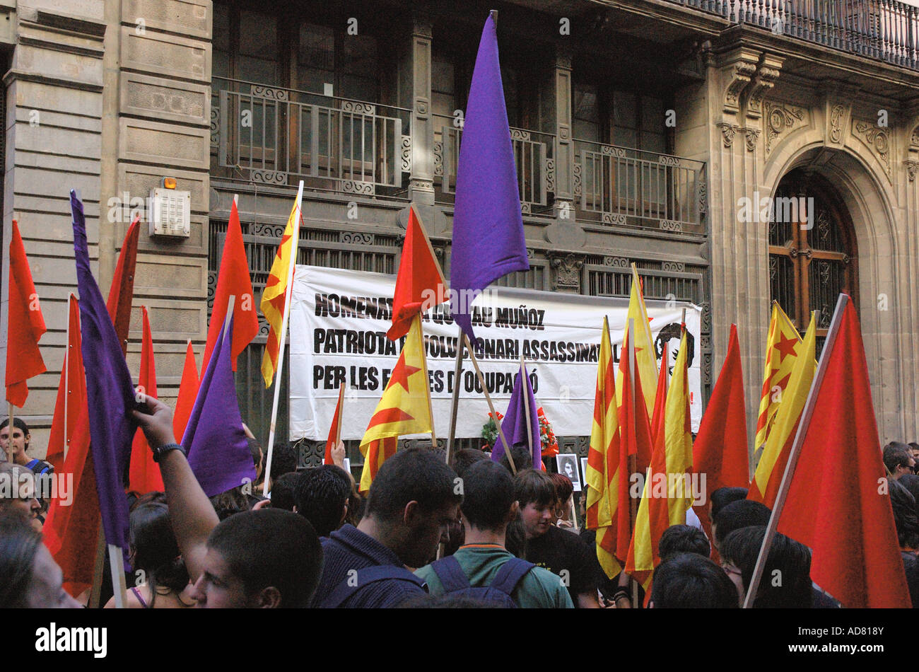 Demonstration der jungen katalanischen Fans Barcelona Barça Katalonien Katalonien Katalonien Costa Brava España Spanien Europa Stockfoto