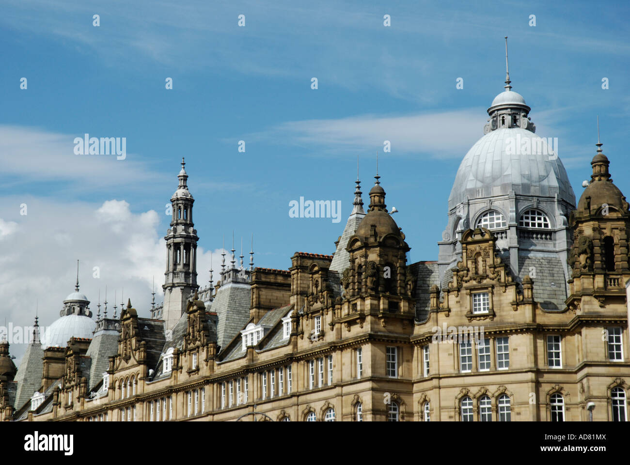 Außenseite des Kirkgate Market Leeds City Markets gegen blauen Himmel Vikar Lane Leeds West Yorkshire England Stockfoto