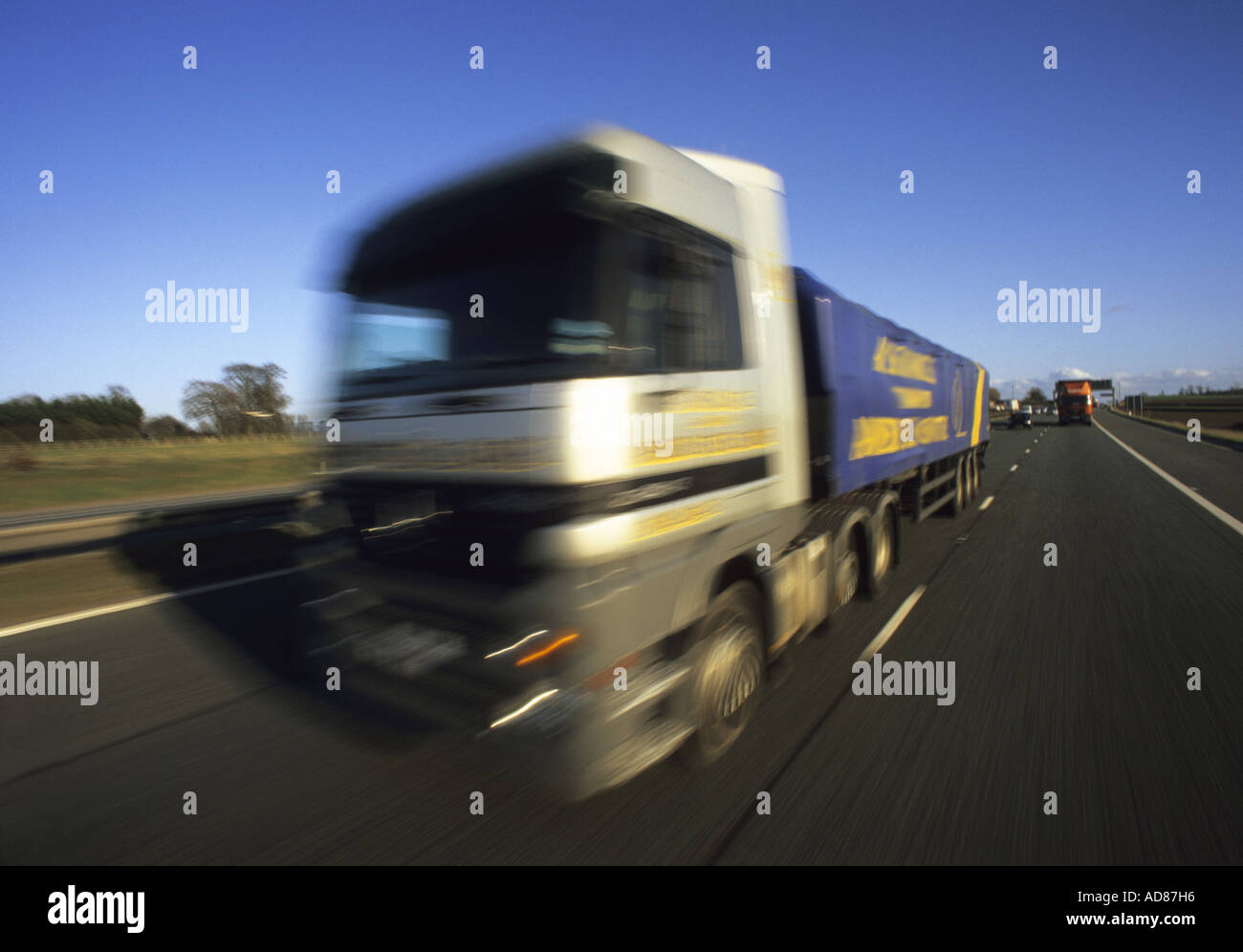 LKW auf A1/M1 Autobahn Leeds Yorkshire uk Reisen Last tragen Stockfoto