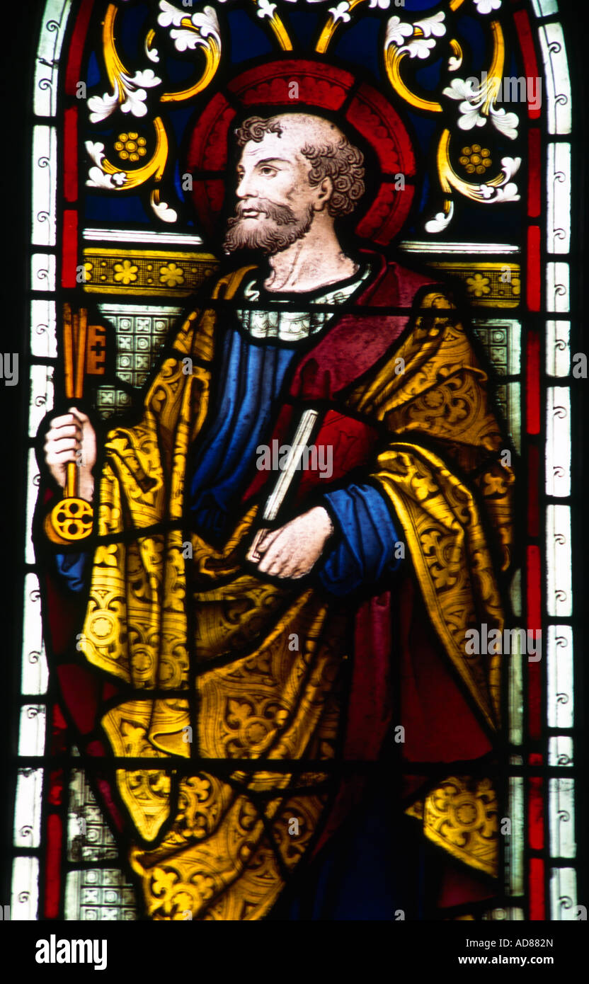 St. Peter mit seinem Schlüssel St Peters Pfarrei Kirche South Essex Weald Stockfoto