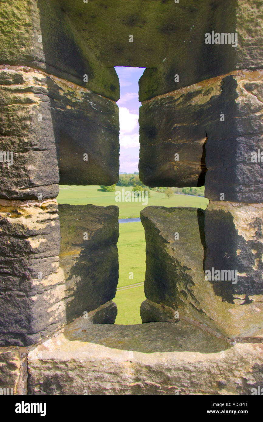 Pfeil geschlitzt Alnwick Castle Northumberland UK Stockfoto