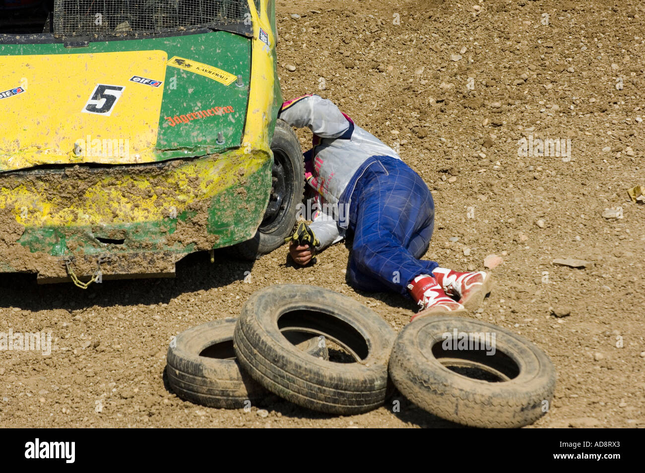 Gymkhana-Auto-Crash-Rennen Stockfoto