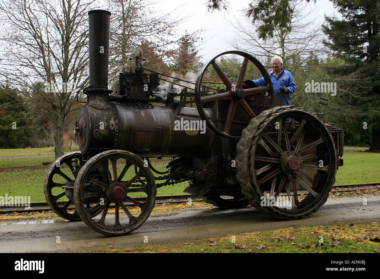 Dampfmaschine in der Pigeon Valley Museum, Wakefield, Neuseeland Stockfoto