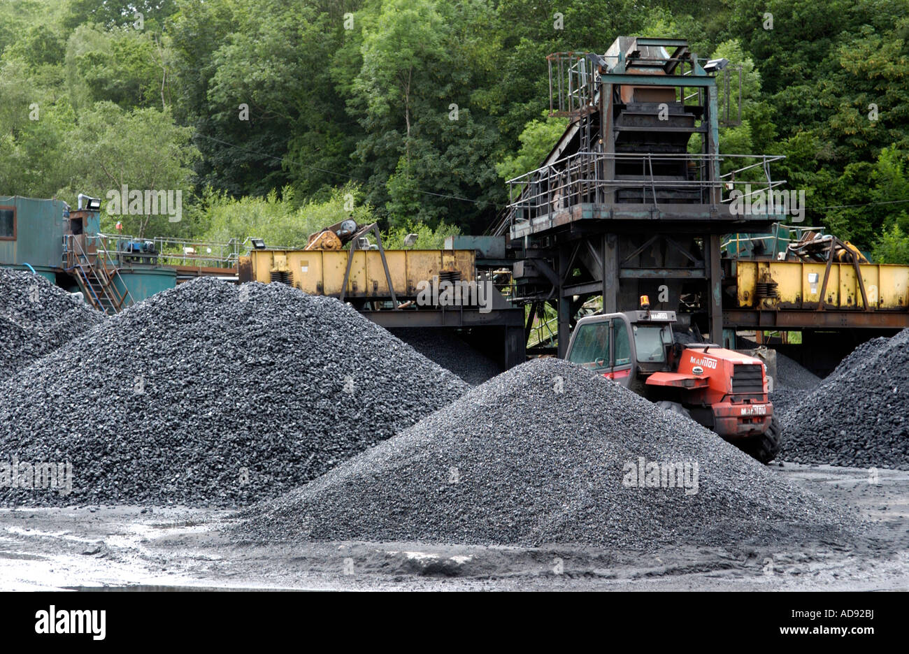 Kohle hat Hof an Aberpergwm Zeche in der Nähe von Neath South Wales UK Stockfoto