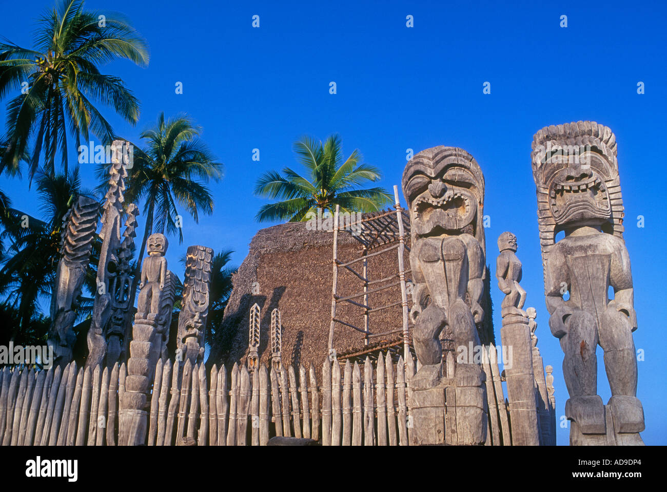 Puuhonua O Honaunau National historische Park South Kona Insel von Hawaii Stockfoto