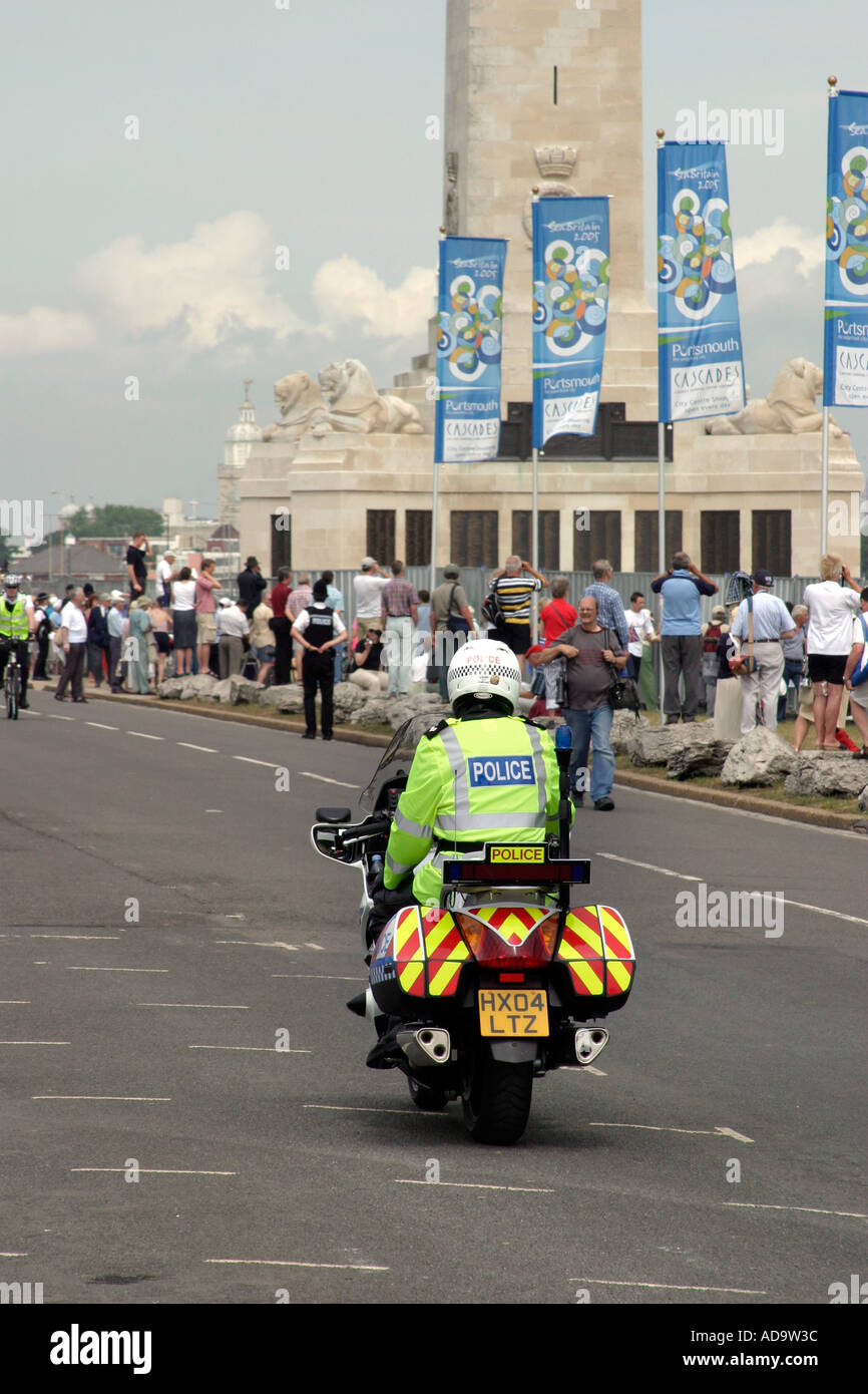 UK-Polizei-Motorradfahrer Stockfoto