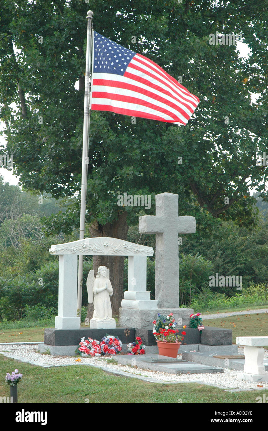 Grabstätte von Sargent Alvin York in Pall Mall TENNESSEE N USA von Kämpfen in Frankreich im Ersten Weltkrieg 1, Congressional Medal of Honor Stockfoto