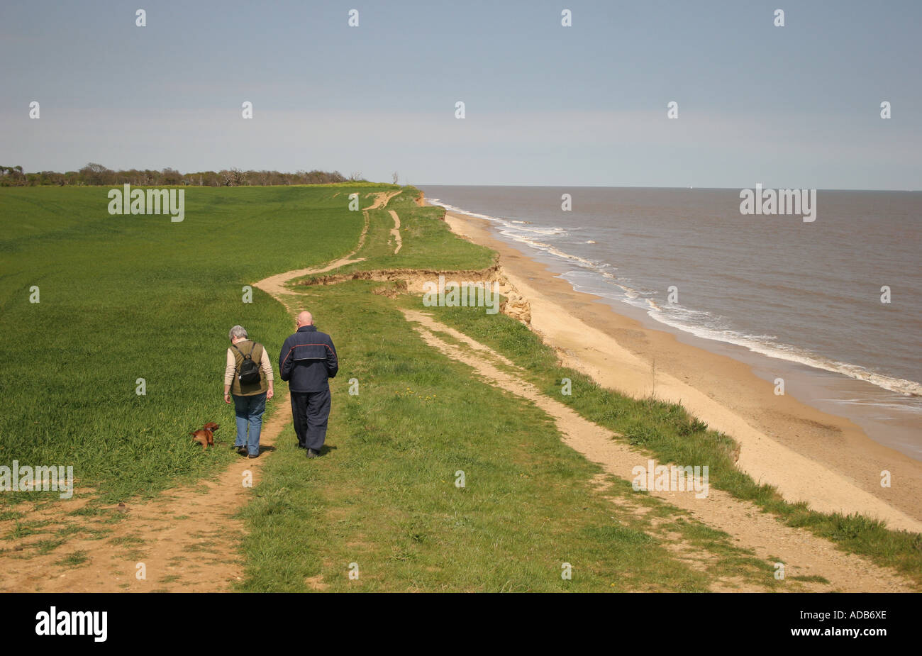 Klippenweg Covehithe Stockfoto