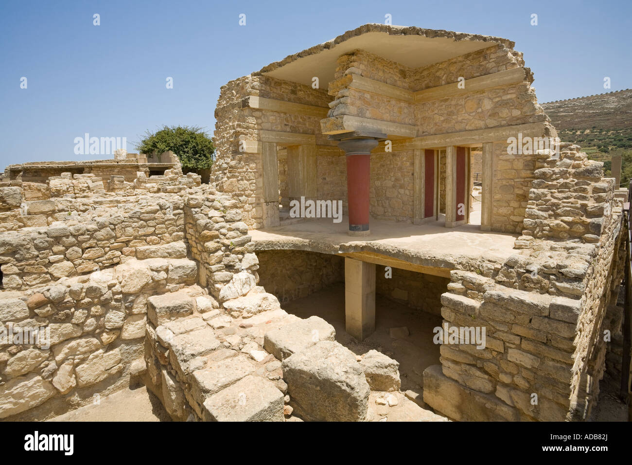 Ein Teil der South Propylaeum an der minoischen Ausgrabungsstätte von Knossos / Crete / Griechenland Stockfoto