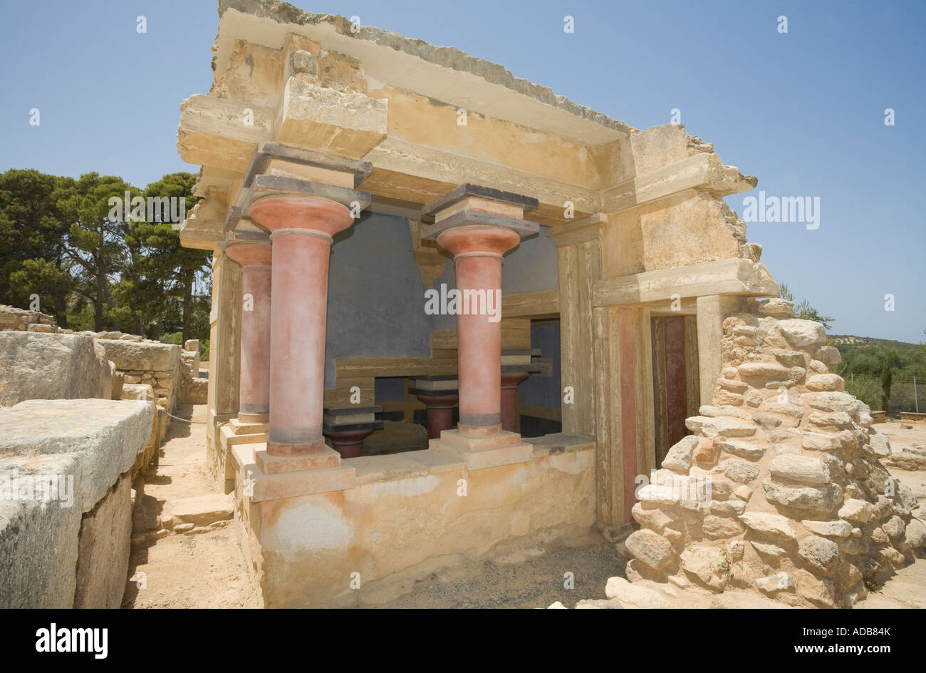Hergestelltem Nordbecken des Palastes an der minoischen Ausgrabungsstätte von Knossos / Crete / Griechenland Stockfoto