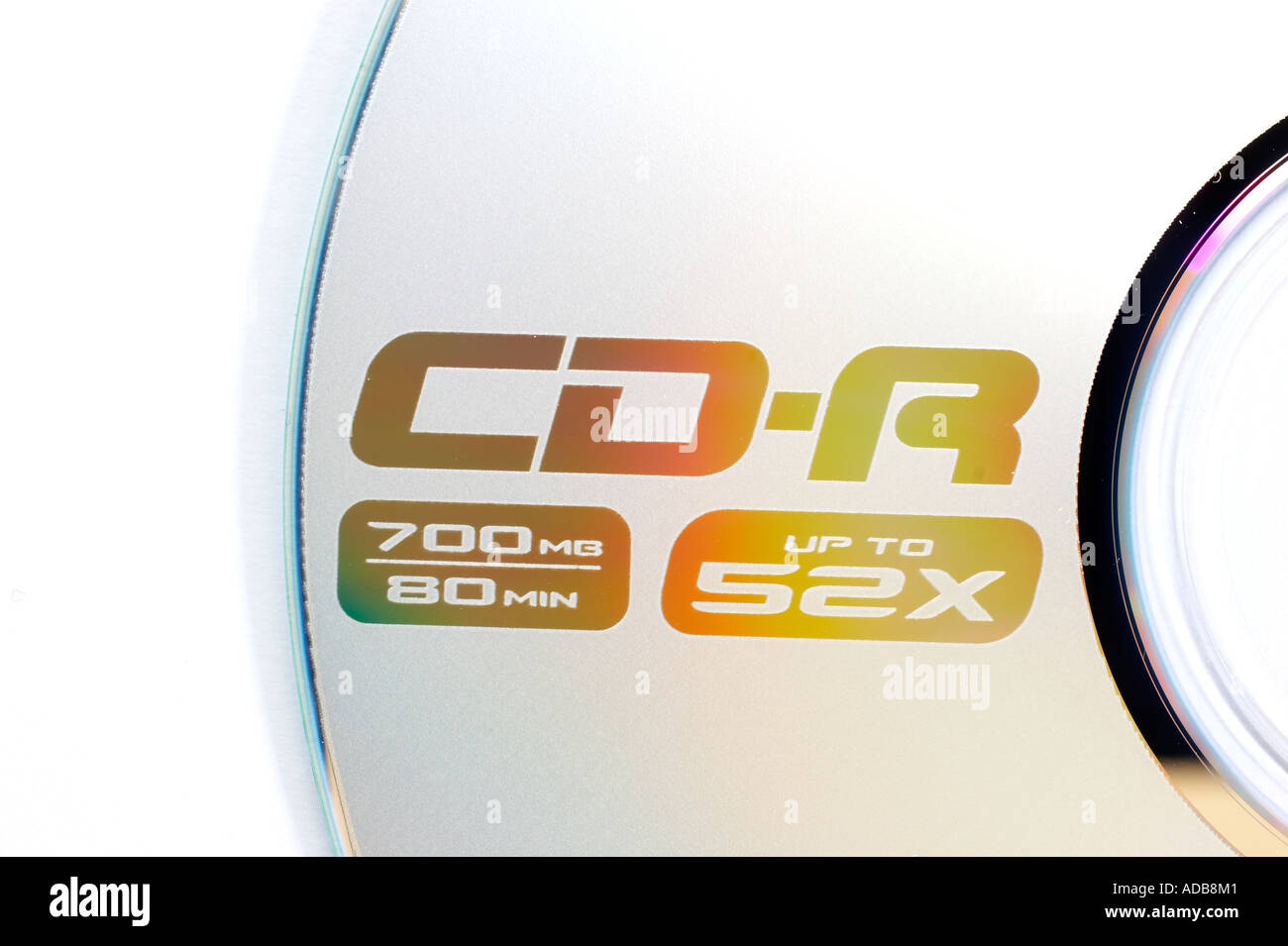 CD auf weißem Hintergrund Stockfoto