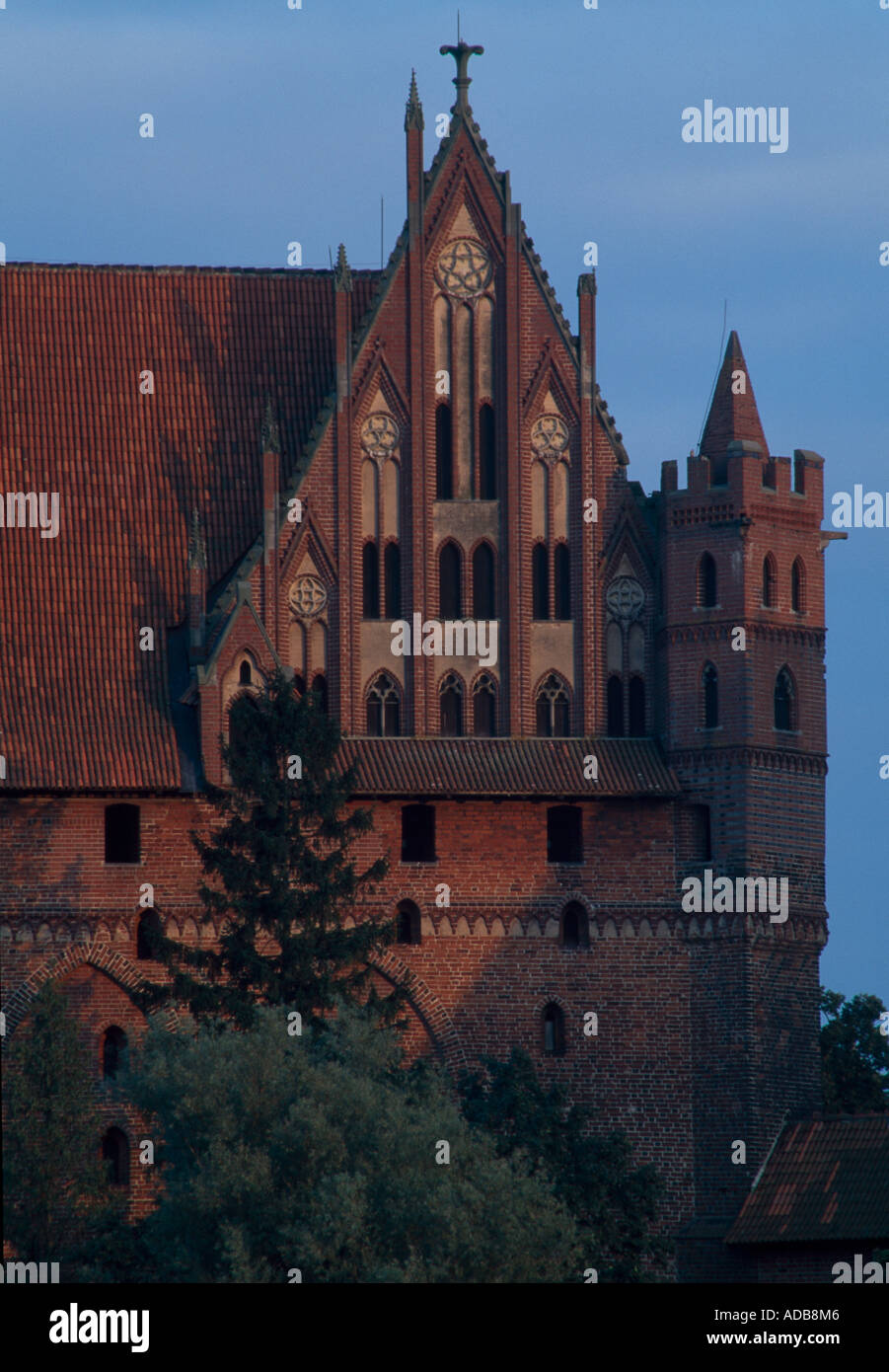 Die große Burg Malbork, Polen, 14. Jahrhundert. Eine der größten Burgen in Europa und Hauptsitz des Deutschen Ordens. Stockfoto