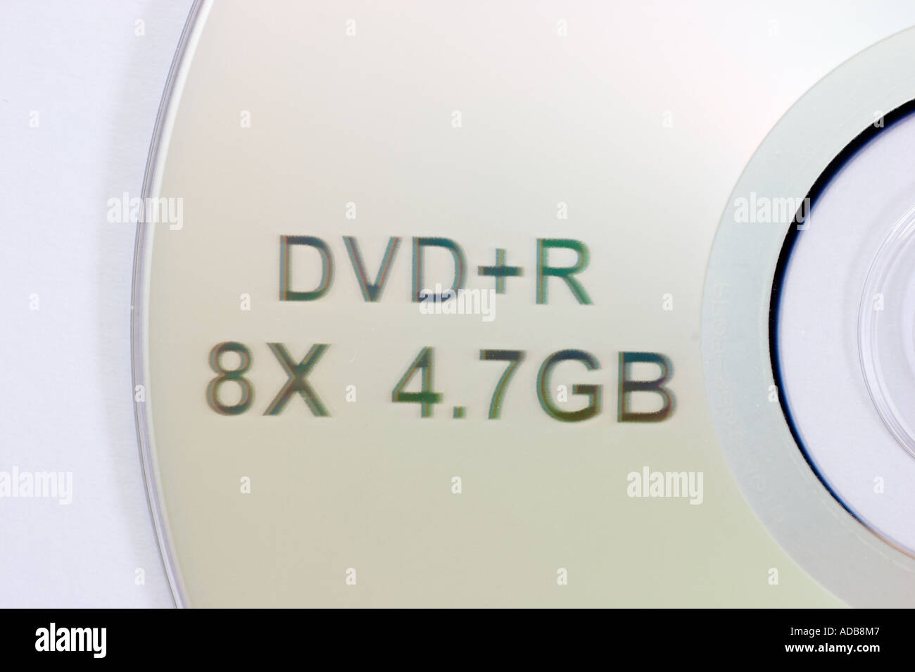 DVD auf weißem Hintergrund Stockfoto