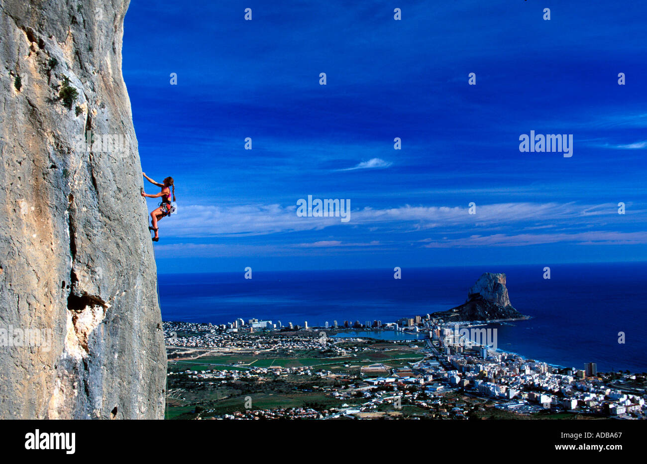 Emma Williams Klettern Tai Chi F6b Olta Costa Blanca Spain Stockfoto