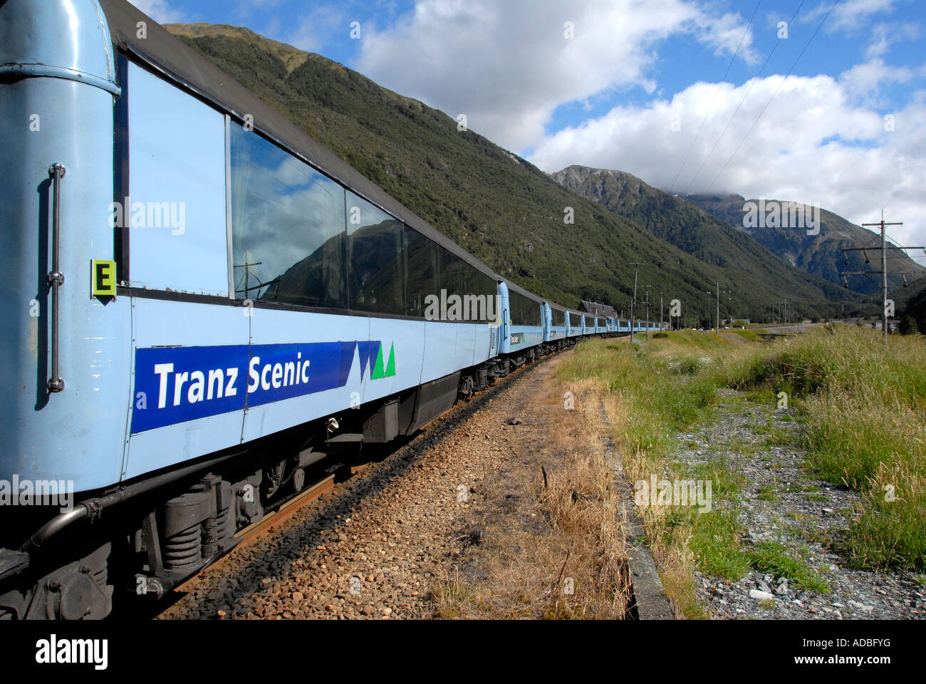 Trans Scenic Zug Arthurs Pass Südinsel Neuseeland Stockfoto
