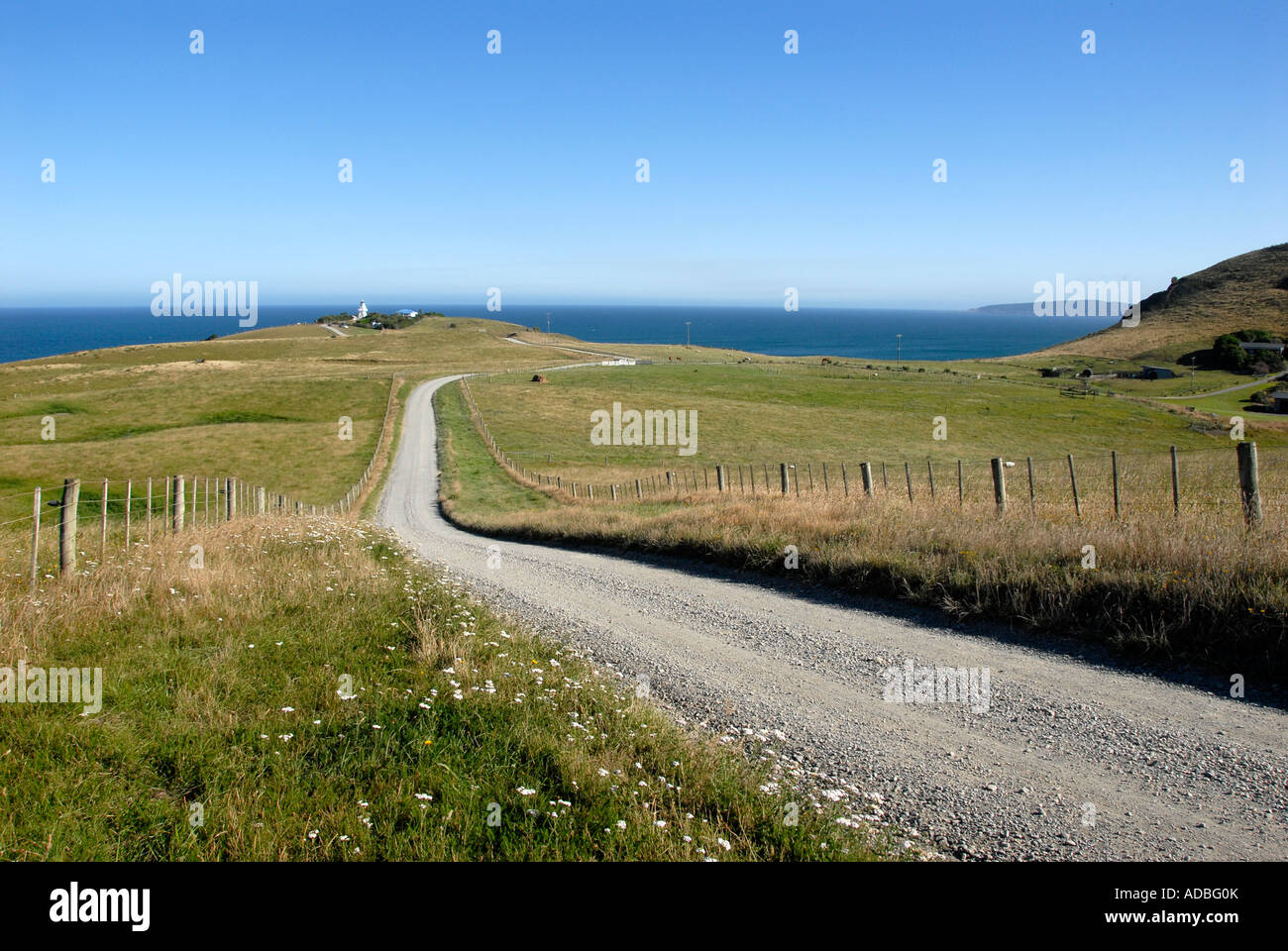 Unbefestigte Straße Otago Coast Südinsel Neuseeland Stockfoto