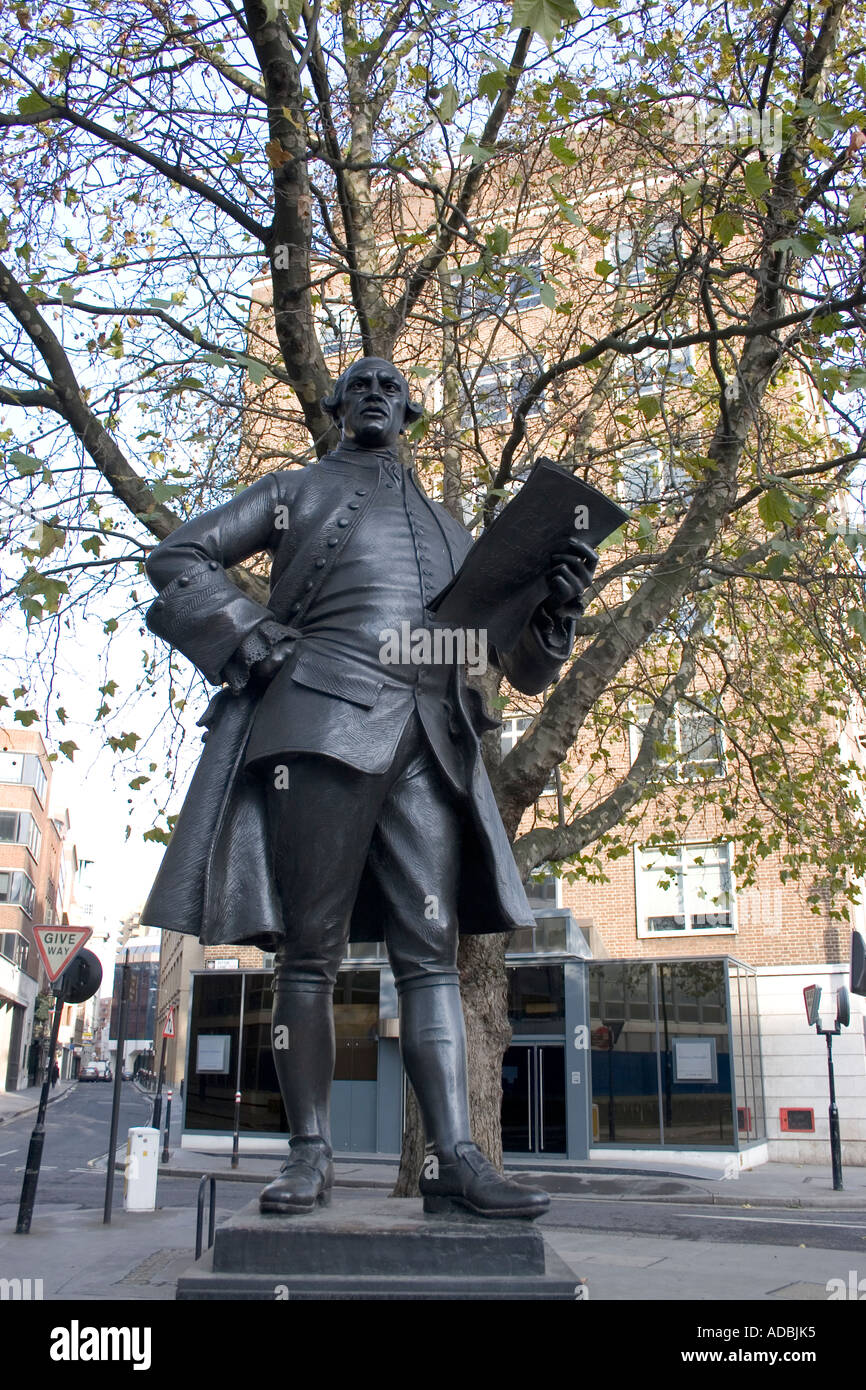 Statue von John Wilkes Fetter Lane London England Stockfoto