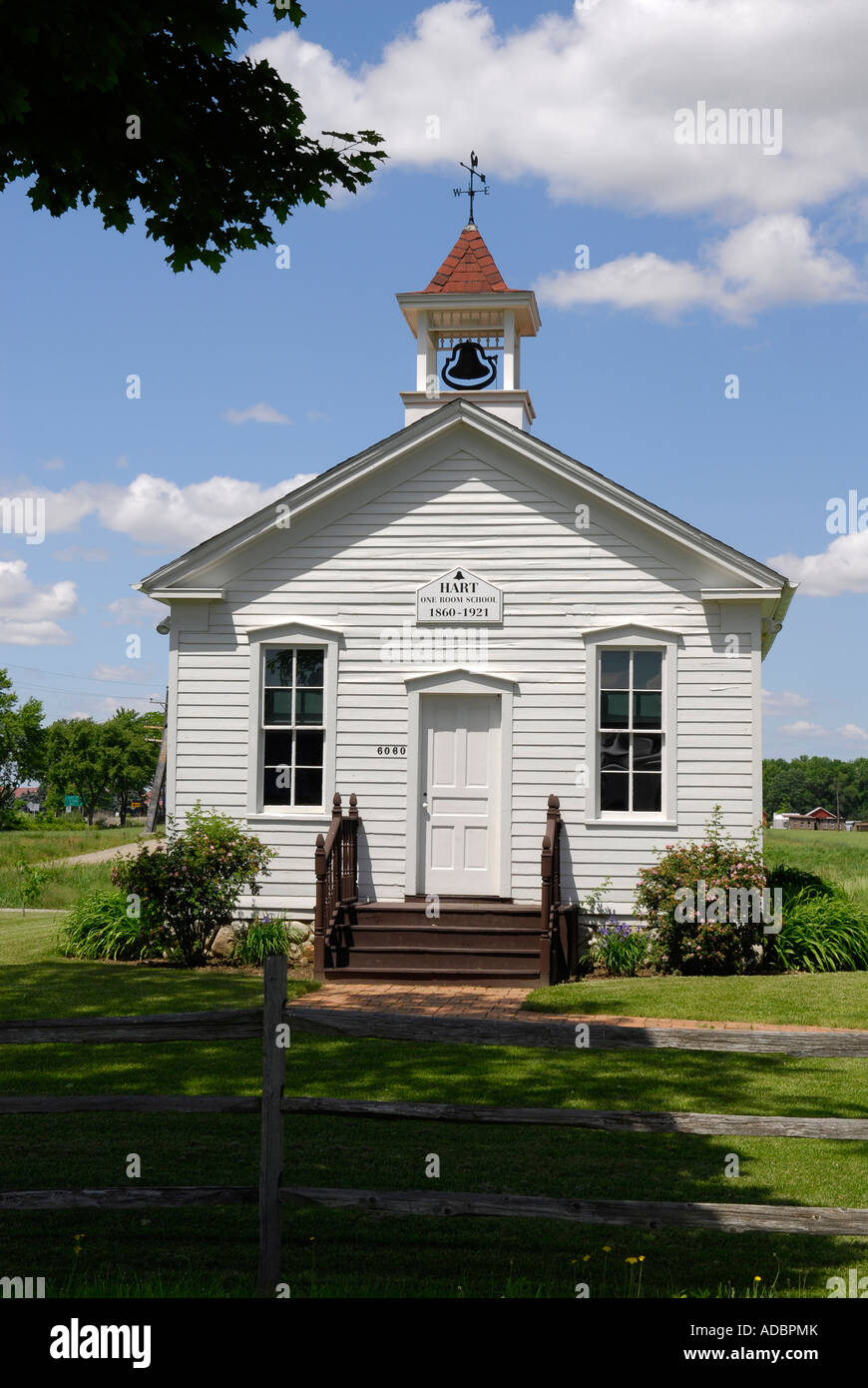 Das Hart Einzimmer Schule Schulhaus südlich von Frankenmuth Michigan in Tuscola County Stockfoto