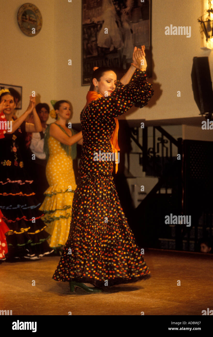 Flamenco-Tänzer, El Patio Sevillano, Sevilla, Provinz Sevilla, Spanien Stockfoto