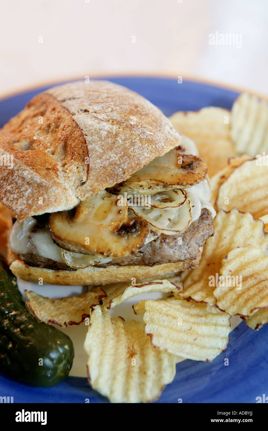 Hamburger / Cheeseburger. Alle amerikanischen Speisen. Fehlerfreie version Stockfoto