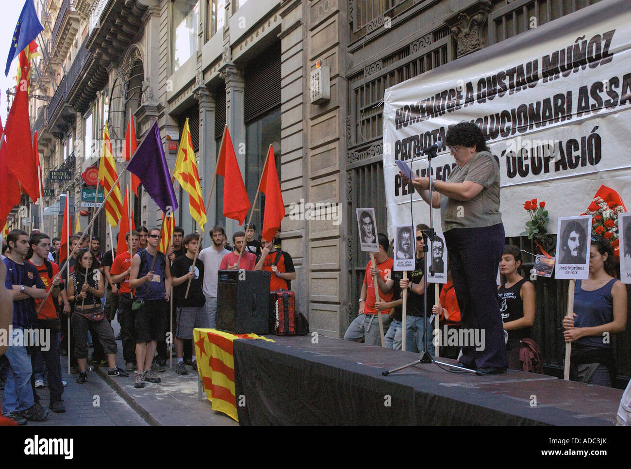 Demonstration der jungen katalanischen Fans Barcelona Barça Katalonien Katalonien Katalonien Costa Brava España Spanien Europa Stockfoto