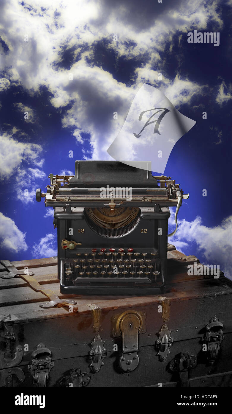 Schreibmaschine In den Himmel Stockfoto