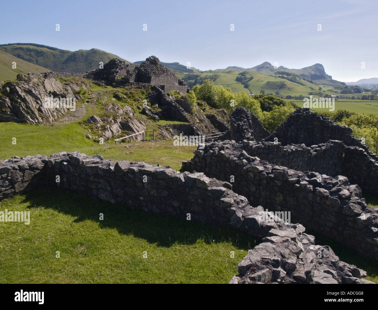 Castell-y-Bere Ruinen 13. Jahrhundert im oberen Dysynni Tal in Snowdonia "Nationalpark" Gwynedd Mid Wales Stockfoto