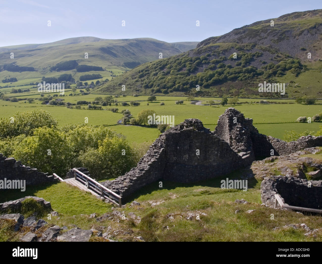 Castell-y-Bere Ruinen 13. Jahrhundert von Brunnen und runden Turm im oberen Dysynni Tal in Snowdonia "National Park". Wales Stockfoto
