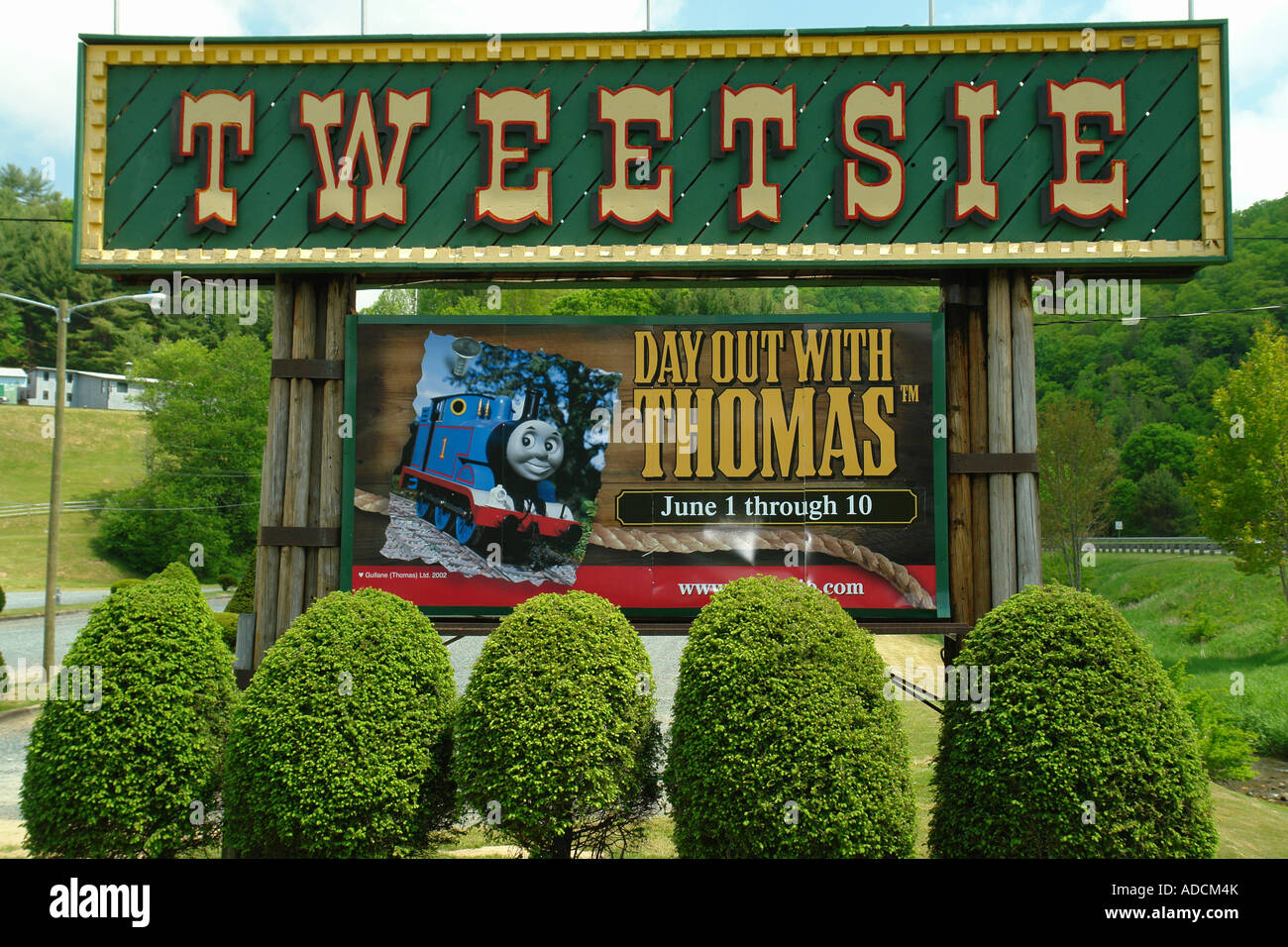 AJD58677, Blowing Rock, NC, North Carolina, Boone, Tweetsie Eisenbahn Stockfoto