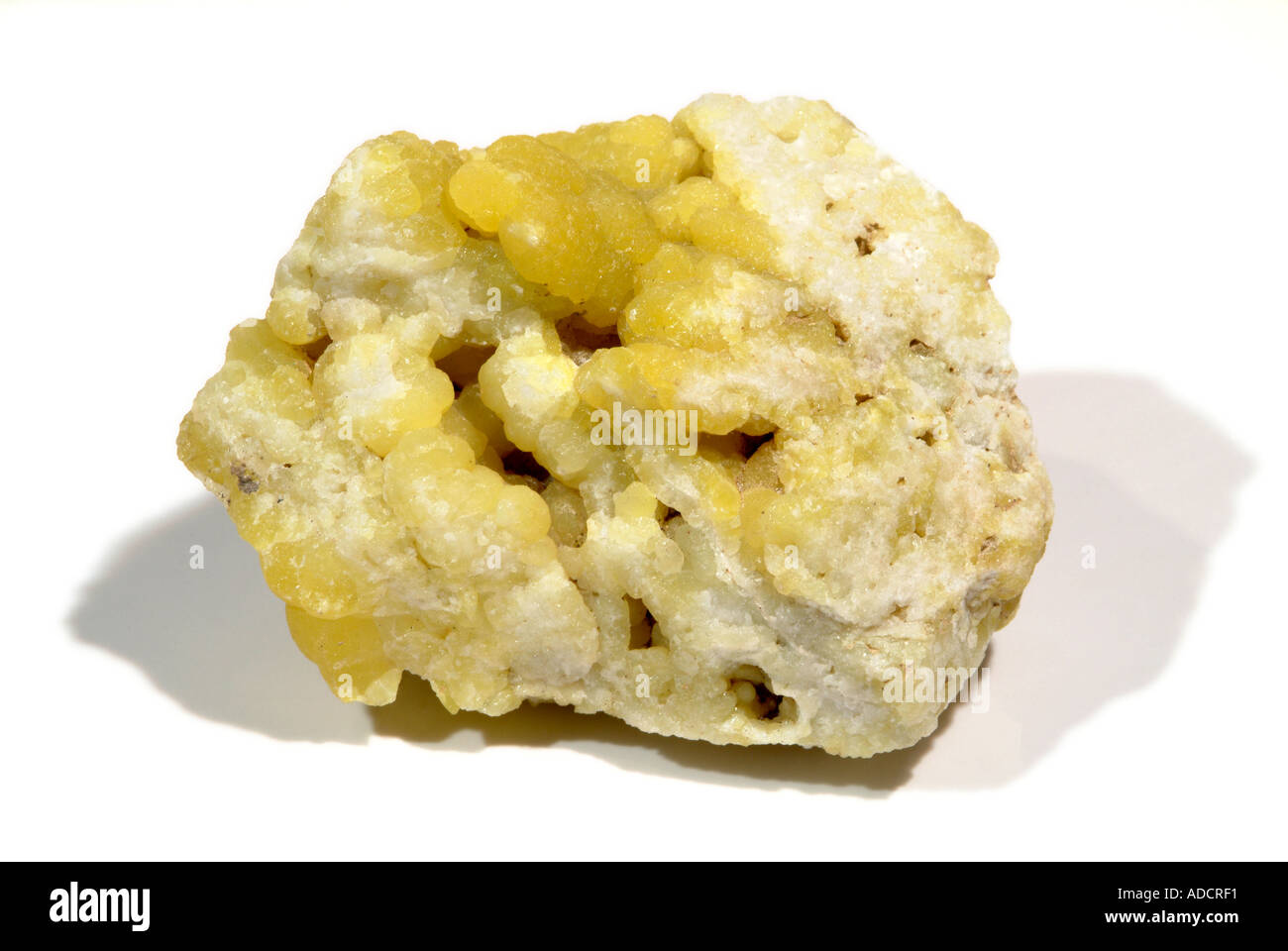 Mineralische Smithsonite, gelbe Botriodal Smithsonite, Sheshodonnell Osten Vene, Co. Clare, Irland Stockfoto