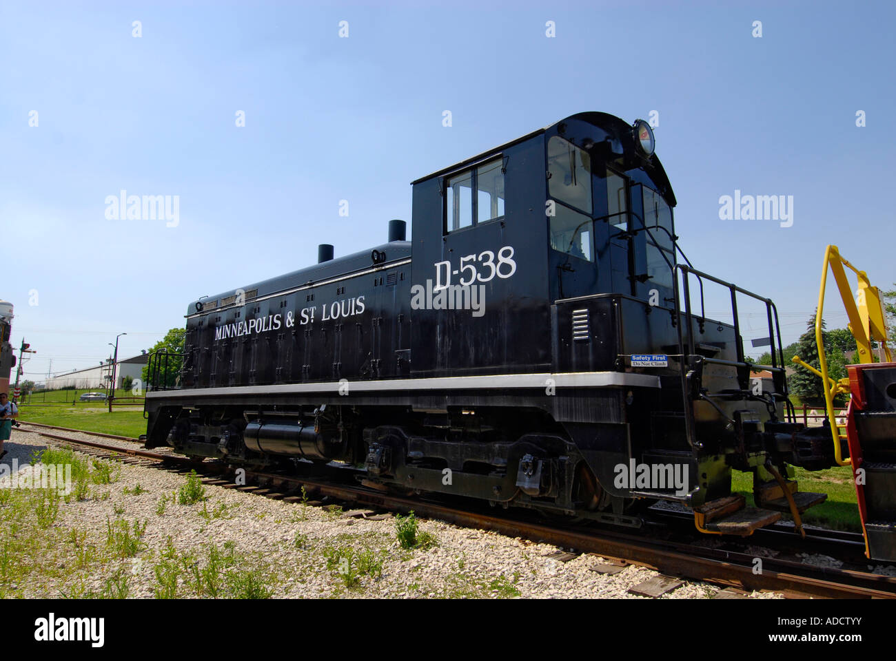 Diesel betriebene Lokomotive am National Railroad Museum in Green Bay, Wisconsin WI Stockfoto