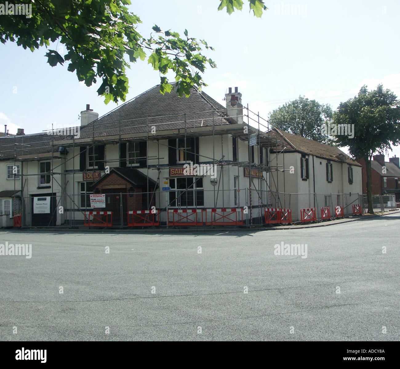 Ansichten des Jolly Sailor Pub bei Abbrucharbeiten Stockfoto