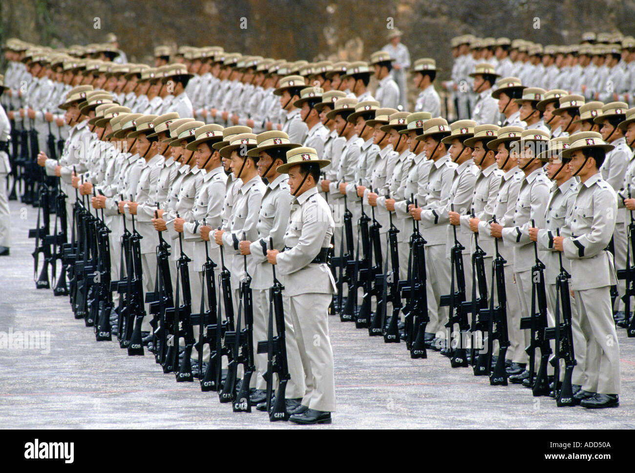 Ghurka Regiment Soldaten auf der Parade in Hong Kong Stockfoto