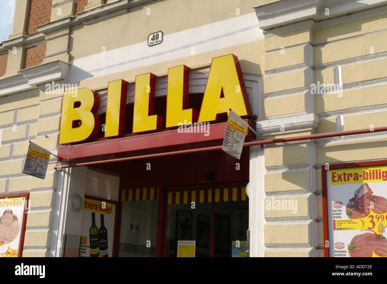 Supermarkt "Billa" Stockfoto