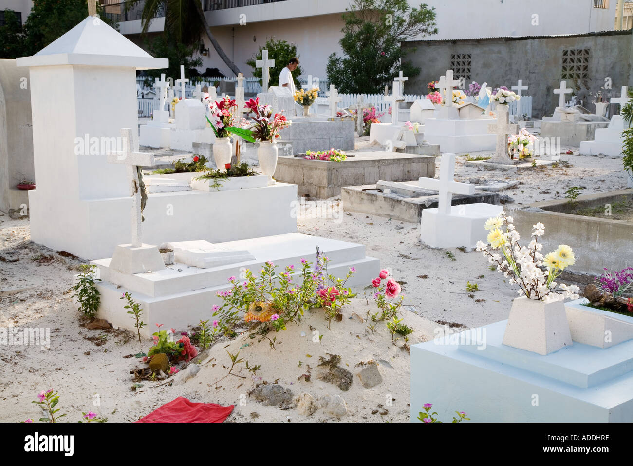 San Pedro Belize A Friedhof am Strand auf Ambergris Caye Stockfoto