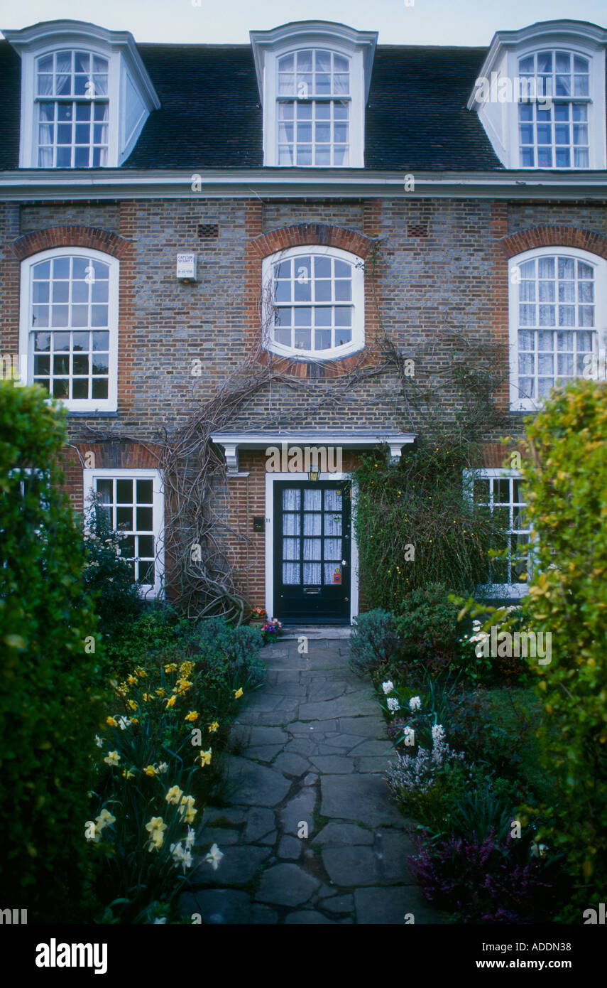 Hampstead Garden Vororten frühen Co Op Gehäuse entworfen von Lutyens Edwardian Periode London Stockfoto