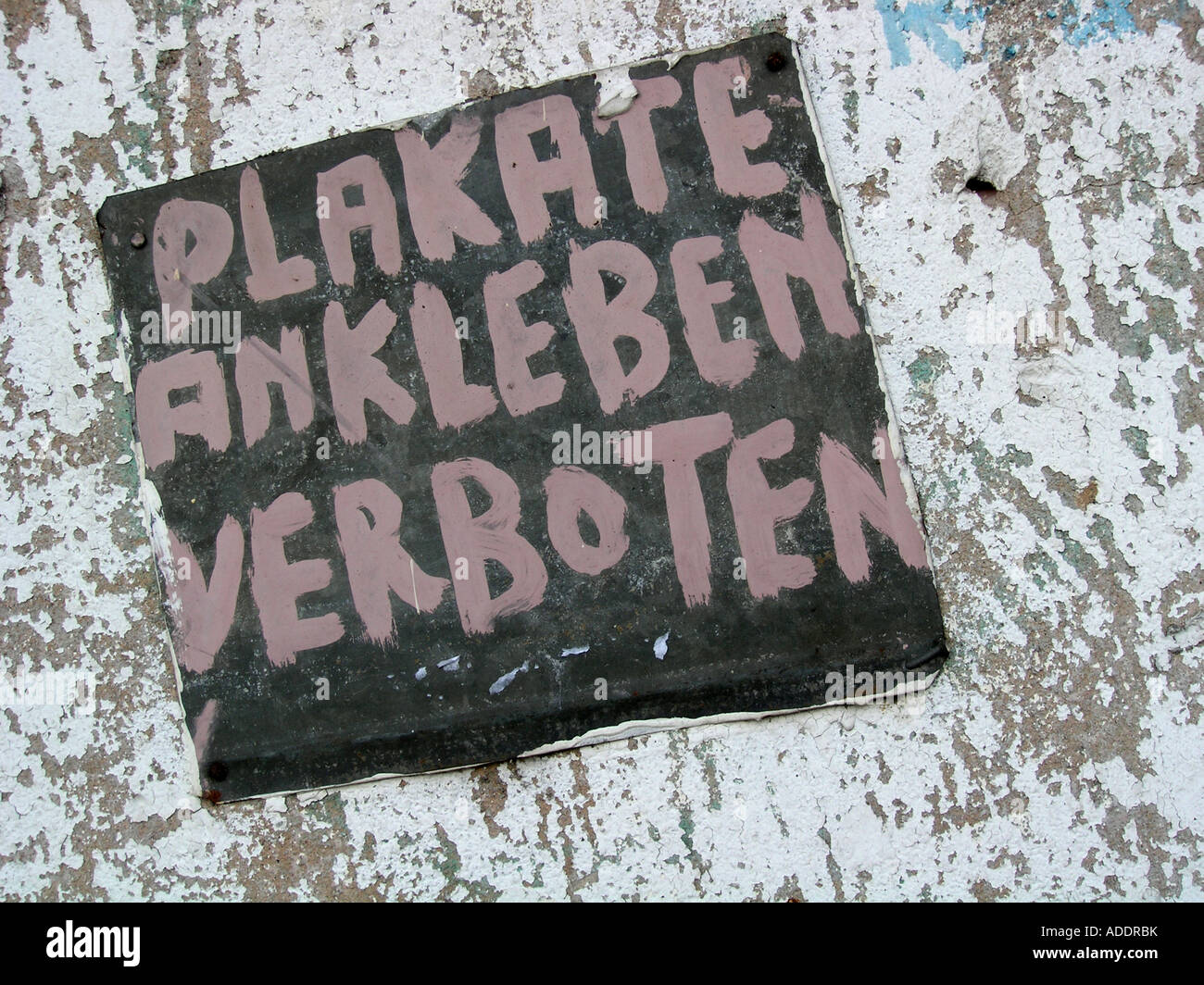 Melden Sie sich an deutschen Angabe rechtswidrig hingen Stockfoto