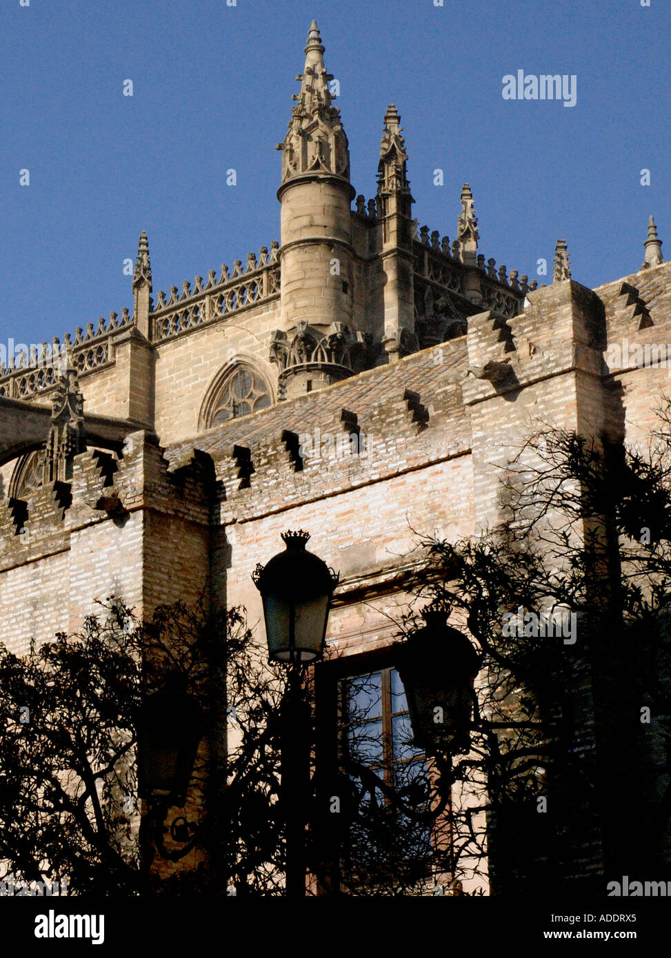 Blick auf die gotische Kathedrale Catedral Sevilla Sevilla Andalusien Andalusien España Spanien Iberia Europa Stockfoto