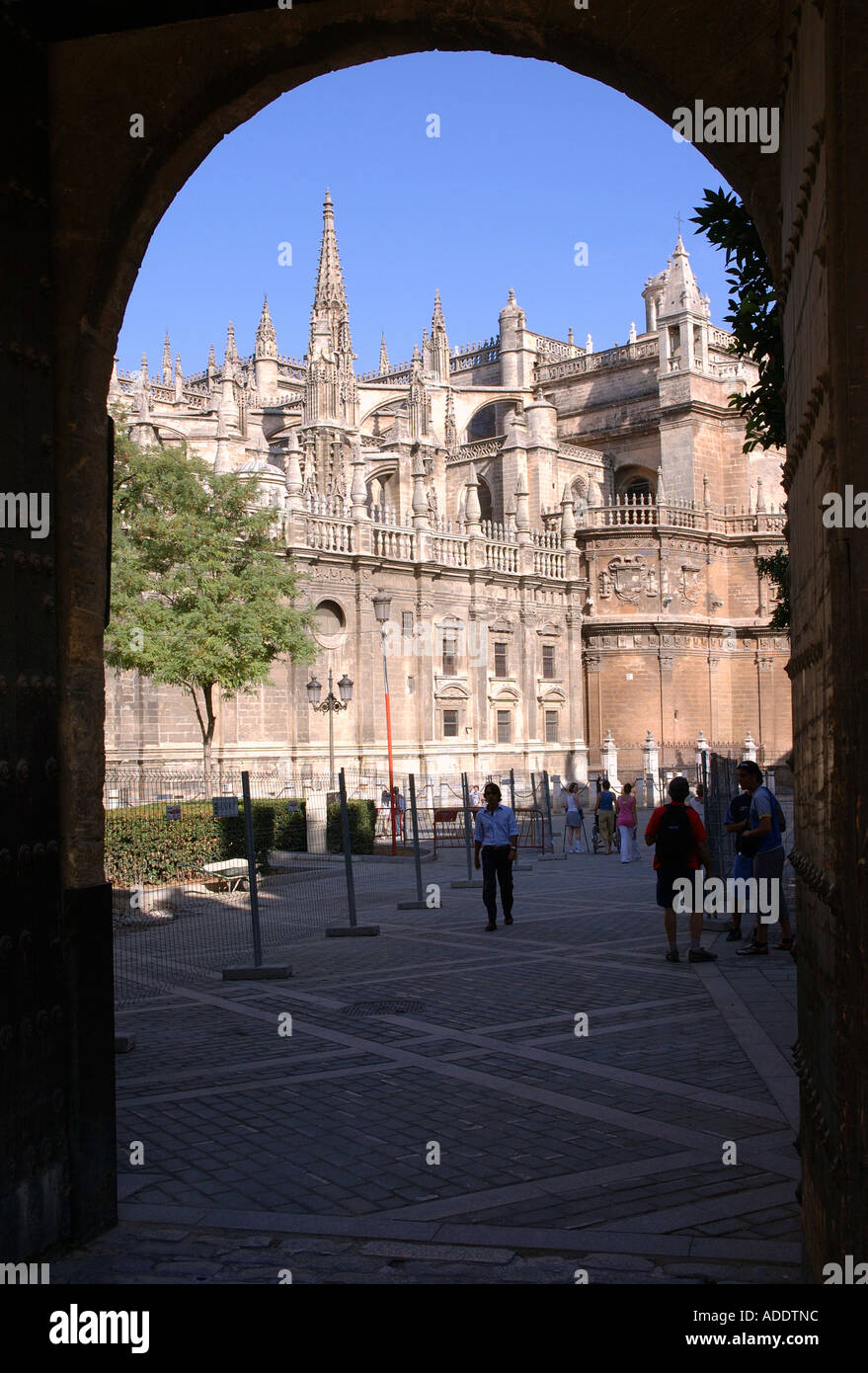 Panoramablick über Sevilla-Sevilla & gotische Kathedrale Catedral Andalusien-Andalusien-España-Spanien-Iberia-Europa Stockfoto