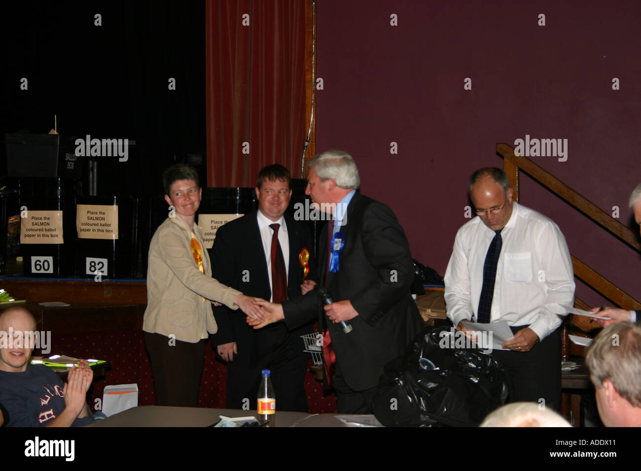 Die Erklärung des Ergebnisses im Eddisbury Wahlkreis bei der Parlamentswahl 2005 Stockfoto