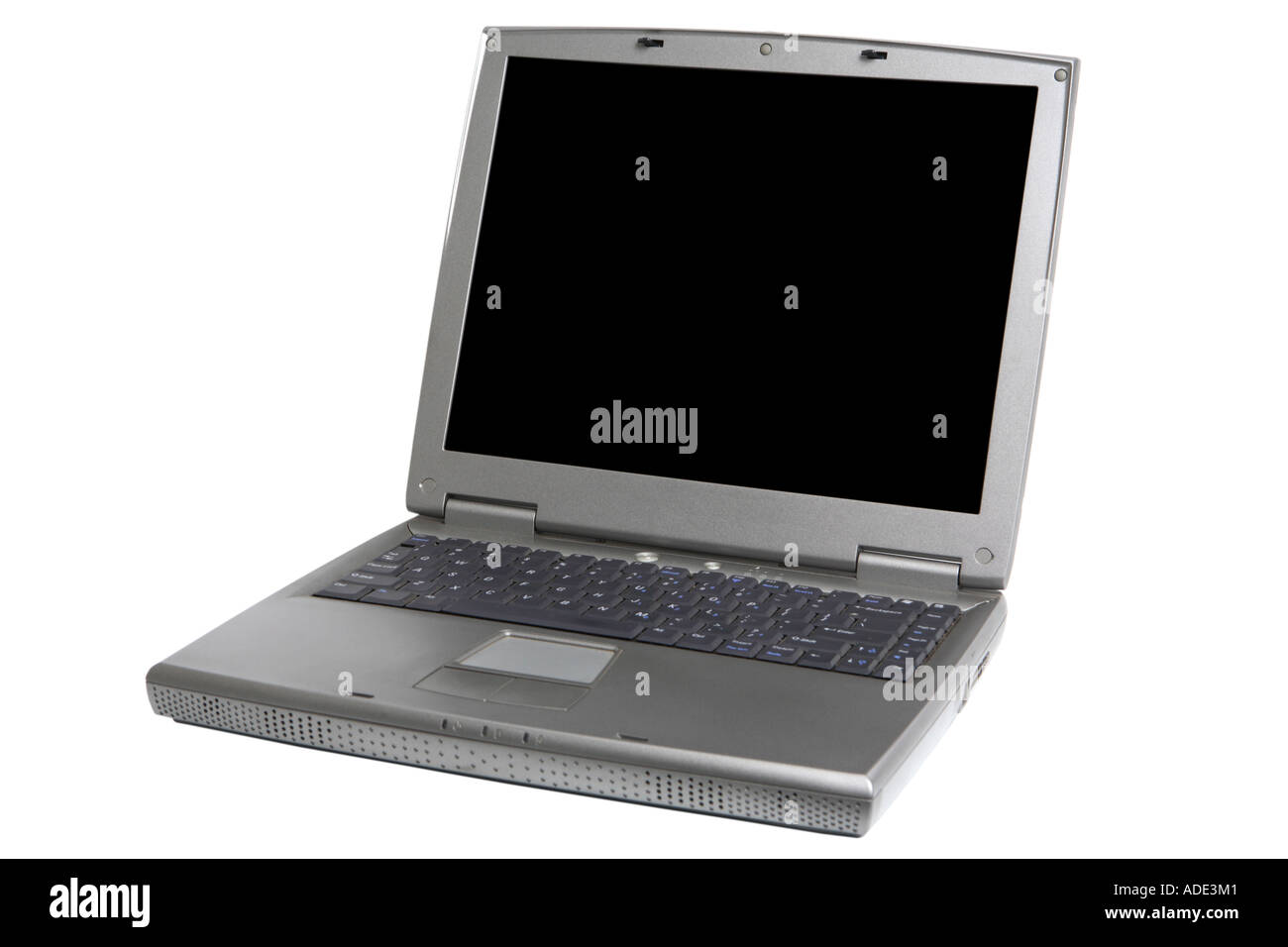 Laptop-Computer mit leerer Bildschirm Stockfoto